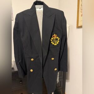 Ralph Lauren Black Military Blazer with Gold Accents